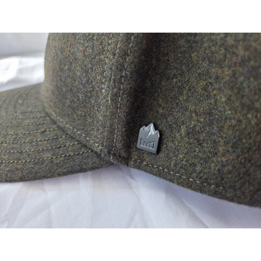 Melin Thermal Olive Green Leather Strapback Wool Hat Cap Golf Streetwear EUC